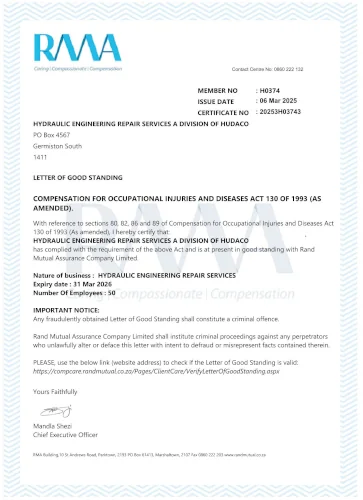 rma letter good-standing